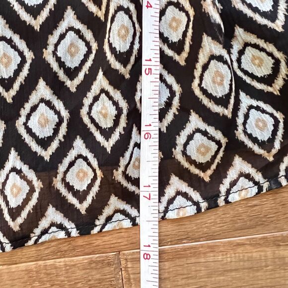 NWT Loft Skirt Size SP Petite Black/Tan/White Diamond Print Geometric Tiered - Picture 6 of 10